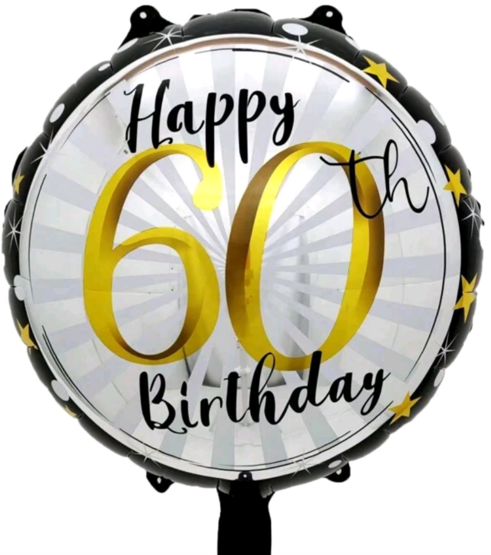 18 inch 60th Birthday Mylar balloon