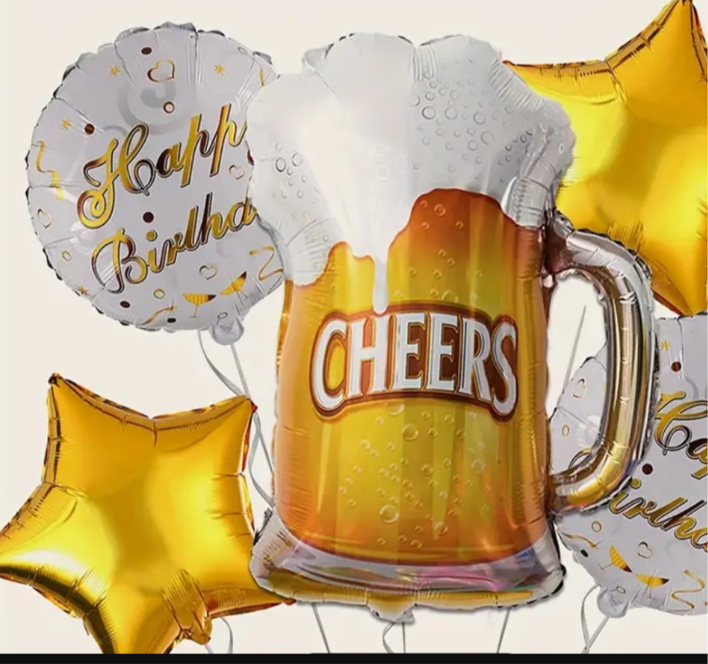5 Piece Cheers Beer balloon bouquet