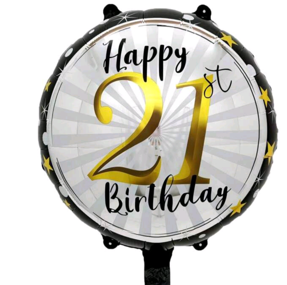 Happy 21st Birthday 5 Piece Balloon Bouquet