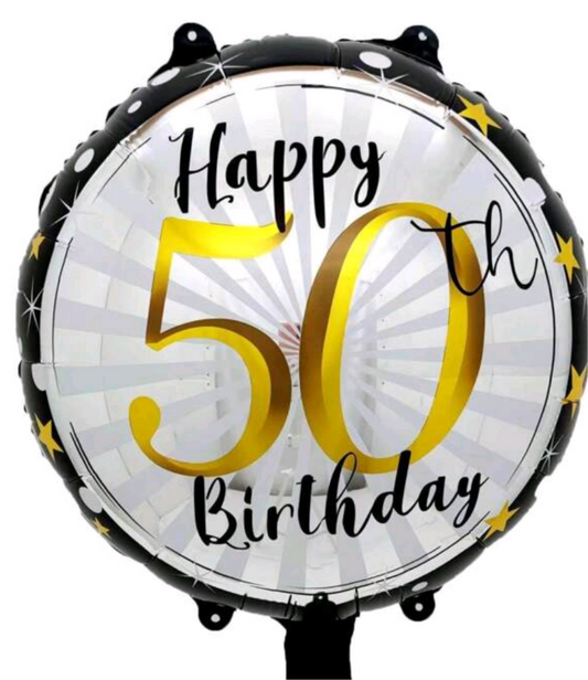 50th Happy Birthday 5 Piece Balloon Bouquet