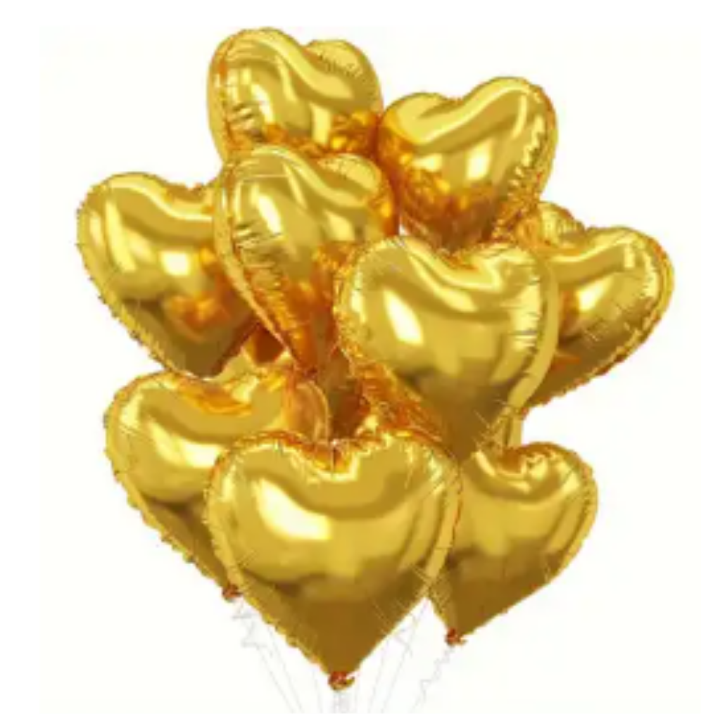 One metallic colored Heart Mylar Balloons.