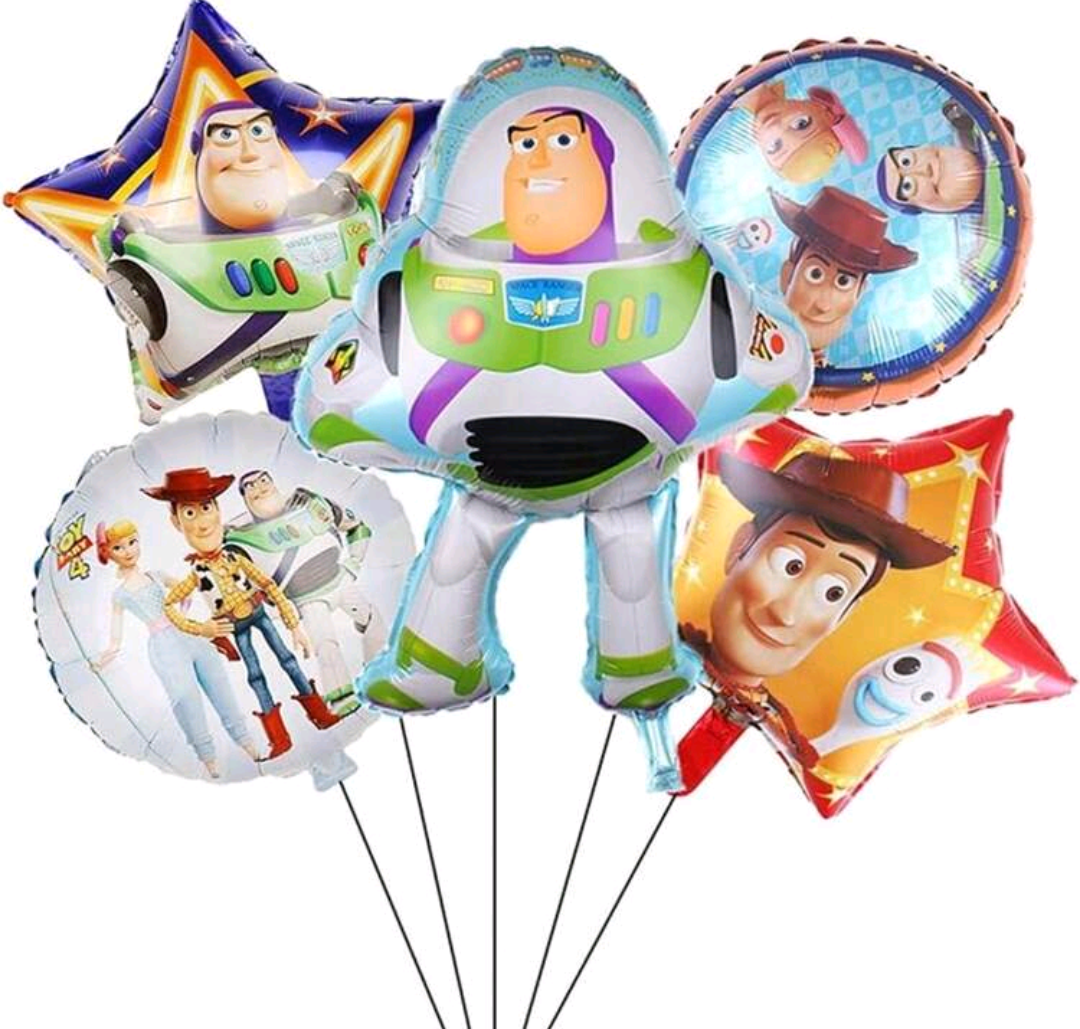 Cartoon Buzz Balloon Bouquet and Balloon weight.