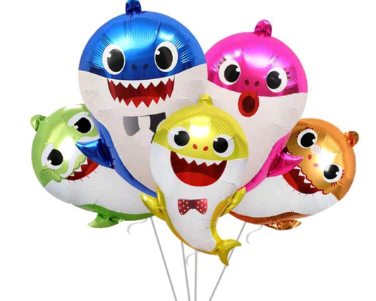 Cartoon Shark family Balloon Bouquet