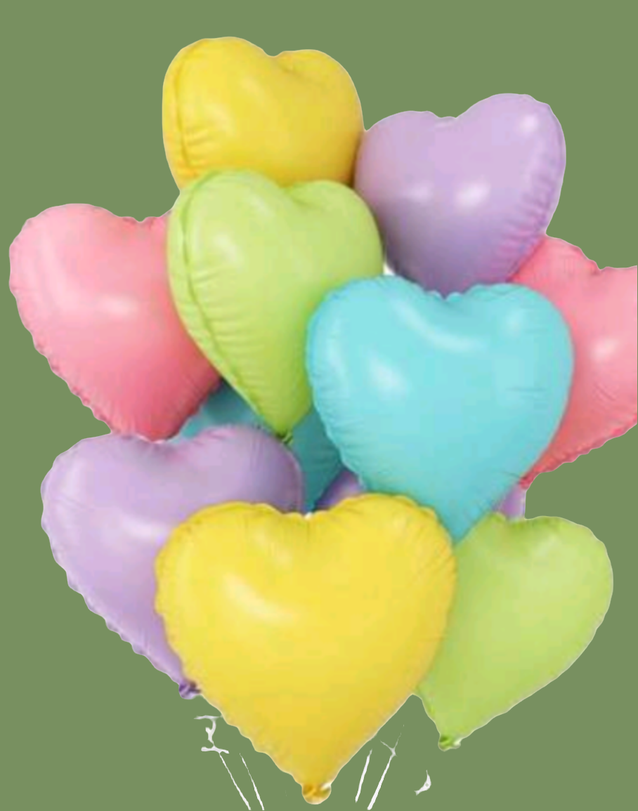 One 18 inch Long Floating Mylar Heart Balloons