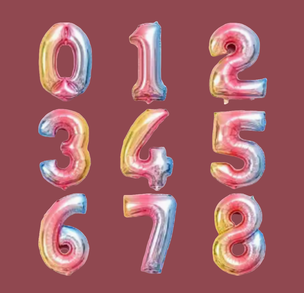 32 inch Mylar Ombre number