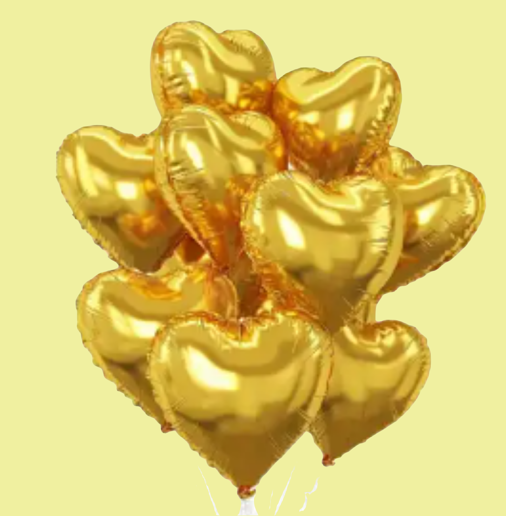 One metallic colored Heart Mylar Balloons.