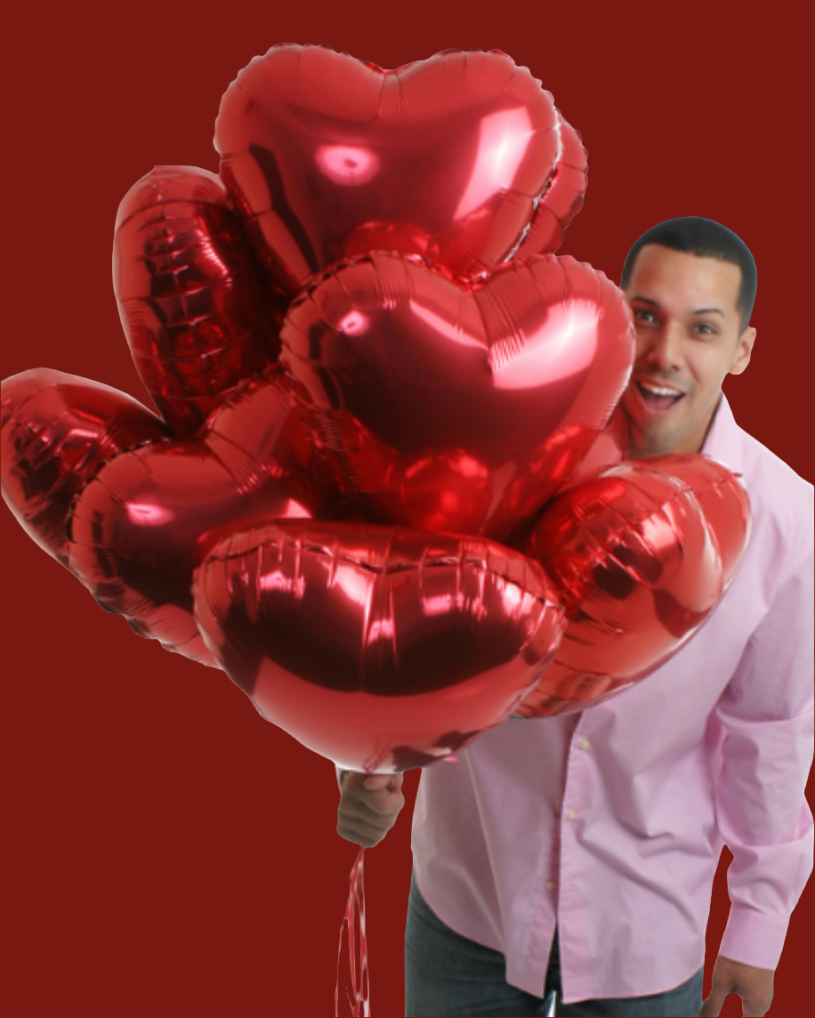 One metallic colored Heart Mylar Balloons.