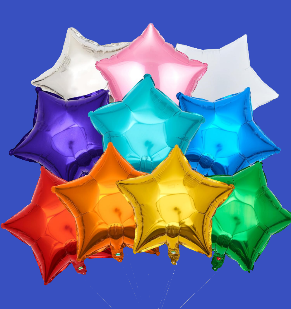 One 18 inch Long Floating Star Mylar Balloons