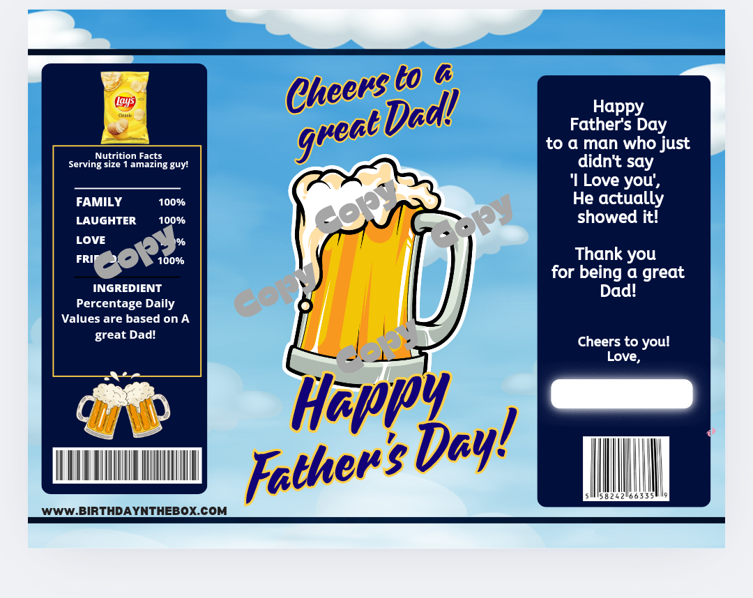 Personalized Snack Bag card!