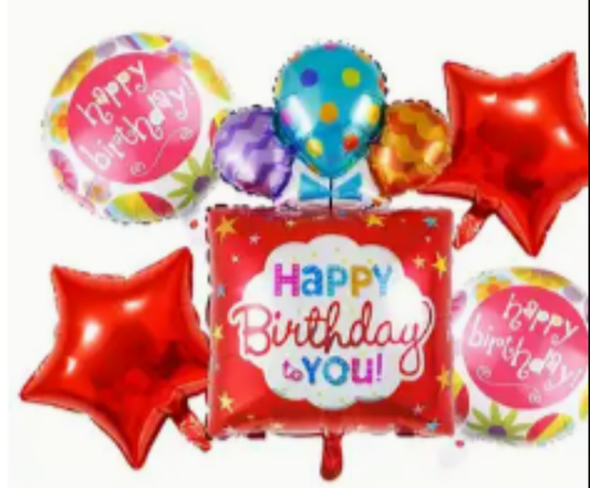 Happy Birthday Red 5 Piece Balloon Bouquet