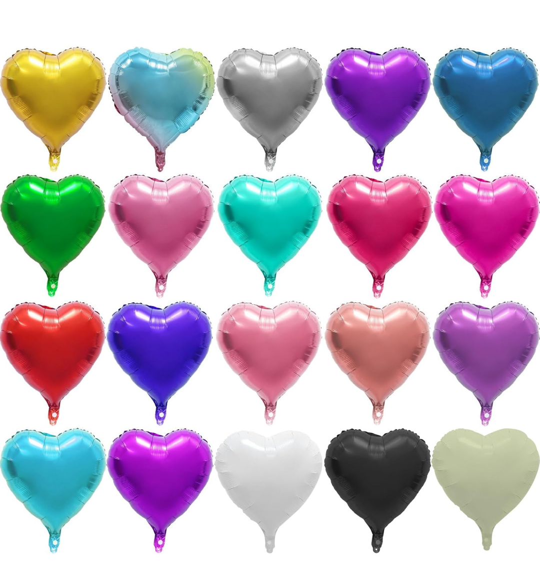 One 18 inch Long Floating Mylar Heart Balloons