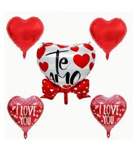 Spanish I Love you " Te Amo"6 piece balloon bouquet.