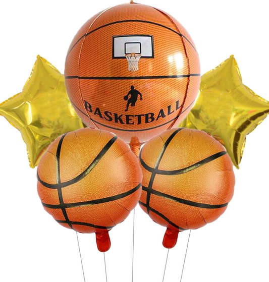 Basketball 5 piece Balloon Bouquet