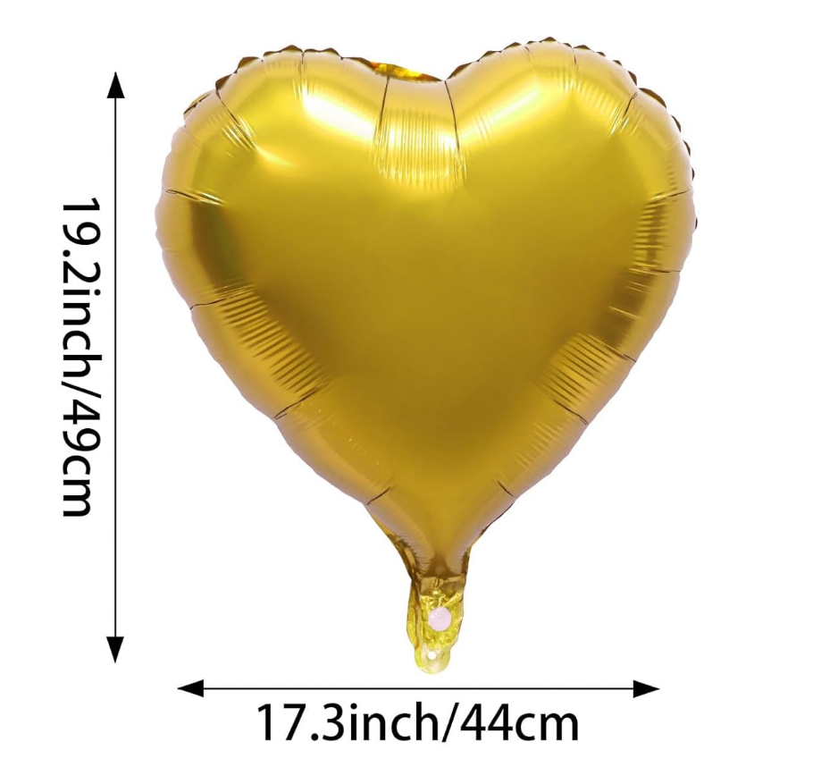 One metallic colored Heart Mylar Balloons.