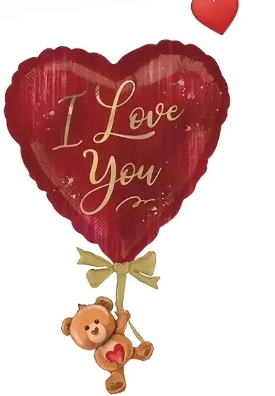I love you Mylar with Teddy
